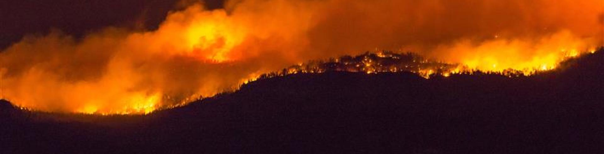 Wildfire on Christie Mountain - Photo by Mike Biden