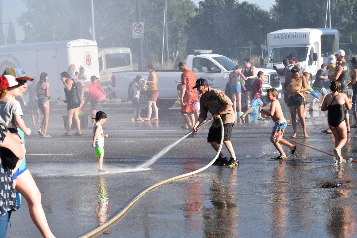 Penticton Fire Department water fight