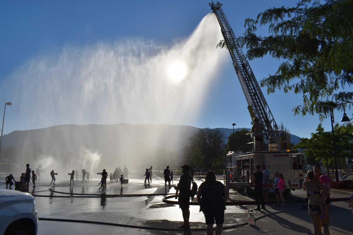 Penticton Fire Department water fight